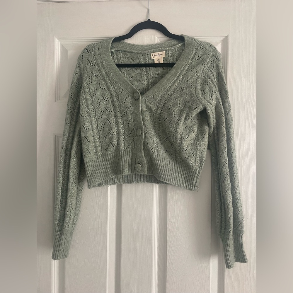 Light green Jessica Simpson cropped cardigan